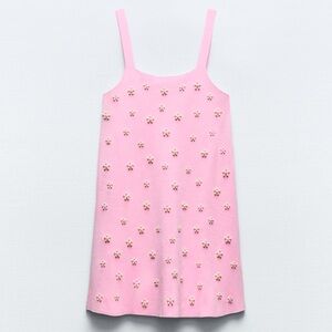 Zara Pearl Trim Knit Mini Dress 2142/076